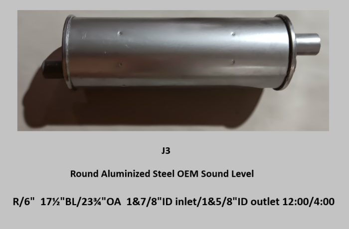 Round Aluminized Steel OE Sound Level Muffler